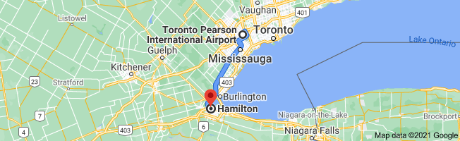 Pearson International Airport to Hamilton