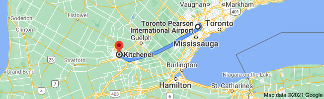 Pearson airport to Kitchener