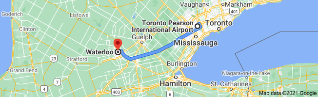 Pearson airport to Waterloo